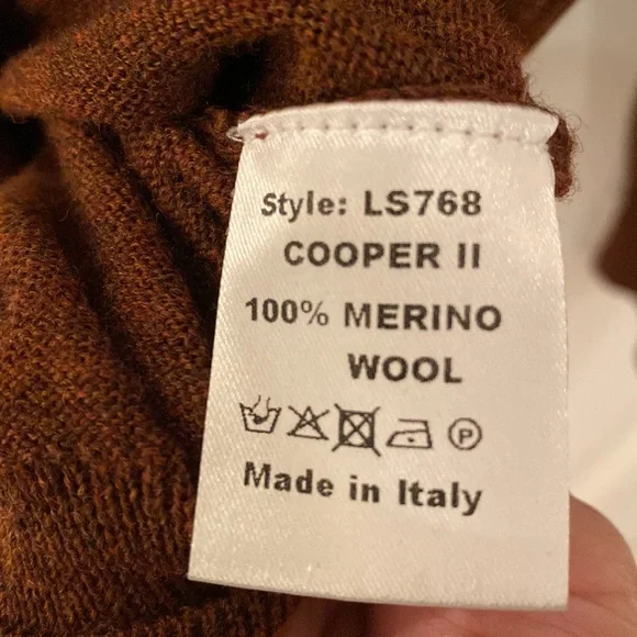 Robert Talbott Ember COOPER-MERINO 1/4 ZIP Mock Neck Sweater Made in Italy M